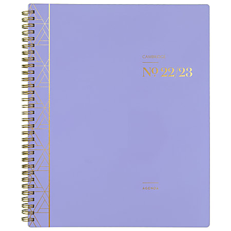 Cambridge® WorkStyle Focus Academic Weekly/Monthly Planner, Letter Size, Lavender, 2022-2023, 1606-905A-19