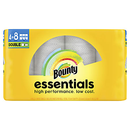 Bounty Essentials Select-A-Size Paper Towels, 4 Double Rolls Total/108 Sheets Per Roll, White