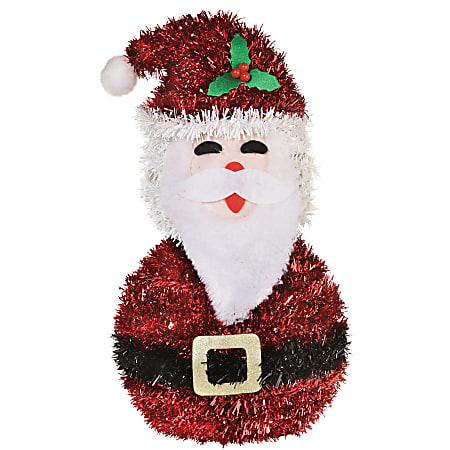 Amscan Christmas 3D Deluxe Tinsel Santas, 10”H x