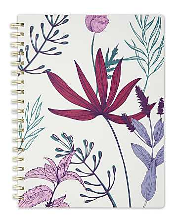 TUL® Spiral-Bound Notebook, 7-1/2" x 10", 1 Subject, Narrow Ruled, 80 Sheets, Floral