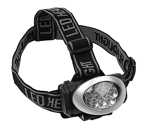 Office Depot® Brand 10-LED Headlamp, Silver
