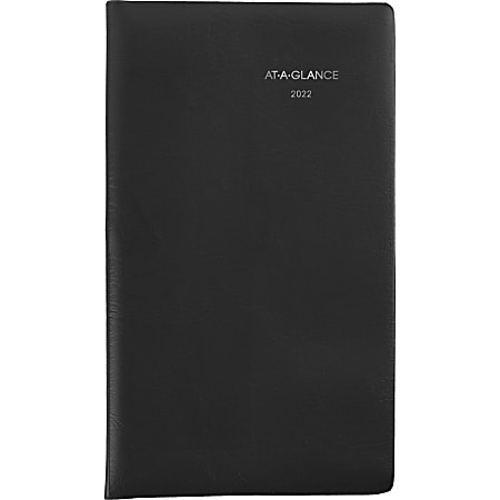 AT-A-GLANCE® DayMinder Weekly Planner, 3-1/2" x 6", Black, January To December 2022, SK4800
