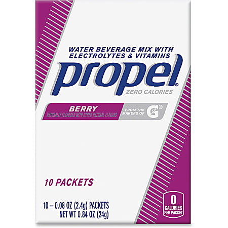 Propel Berry Beverage Mix Packets with Electrolytes and Vitamins - Powder - 0.08 oz - 120 / Carton Propel Berry Beverage Mix Packets with Electrolytes and Vitamins - Powder - 0.08 oz - 120 / Carton