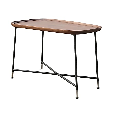 National® Oser Cross Legs Metal Coffee Table, 21-3/4”H x 31-1/2”W x 19-1/2”D, Black/White