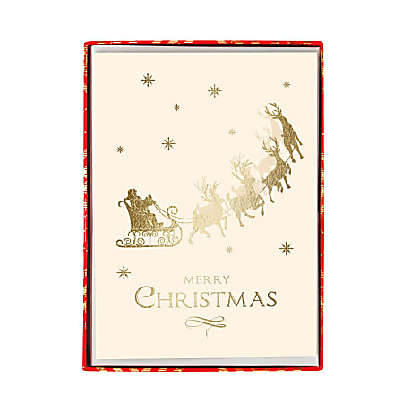 Graphique Holiday Boxed Cards, 5" x 7", Santa Sleigh Ride, Box Of 15 Cards