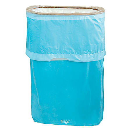 Amscan Pop Up Plastic Trash Fling Bins 13 Gallons Caribbean Blue