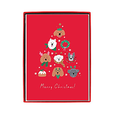 Graphique Holiday Boxed Cards, 5" x 7", Merry Christmas Dogs, Box Of 15 Cards
