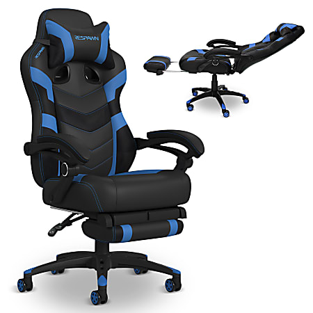 RESPAWN 110 Pro Gaming Chair, With Footrest & Headrest Pillow, Blue, RSP110V2BLU
