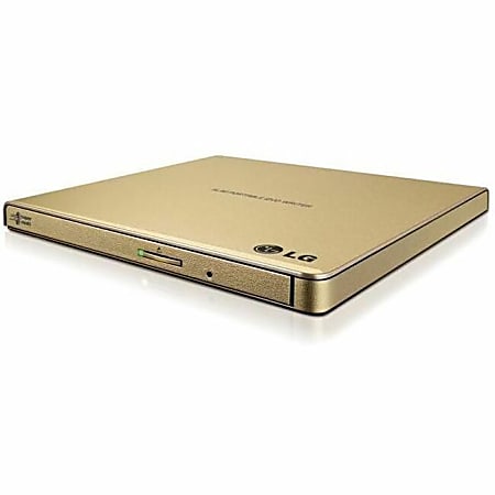 LG GP65NG60 DVD-Writer - External - Gold - DVD-RAM/±R/±RW Support - 24x CD Read/24x CD Write/24x CD Rewrite - 8x DVD Read/8x DVD Write/8x DVD Rewrite - Double-layer Media Supported - USB 2.0 - Ultra Slim