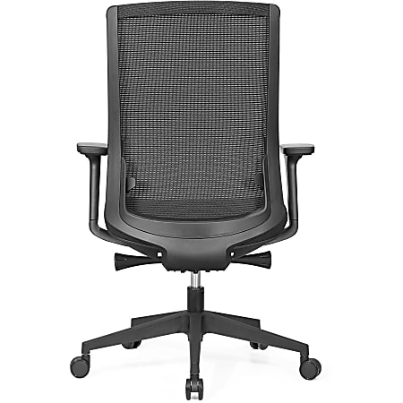 Lorell Mid-back Mesh Chair - Mid Back - 5-star Base - Black - Armrest - 1 Each