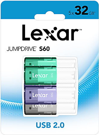 Lexar JumpDrive S60 USB 2.0 Flash Drives 32GB Assorted Set