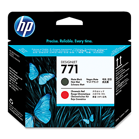 HP 771, High-Yield Matte Black/Chromatic Red Printhead (CE017A)