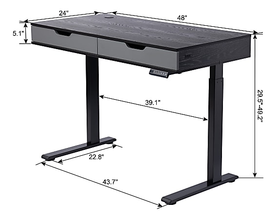 FlexiSpot E7 Electric 55 W Height Adjustable Standing Desk BambooWhite -  Office Depot