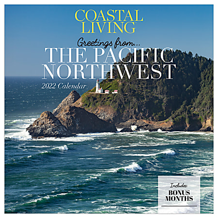 TF Publishing Scenic Wall Calendar, 12" x 12", Coastal Living, January To December 2022