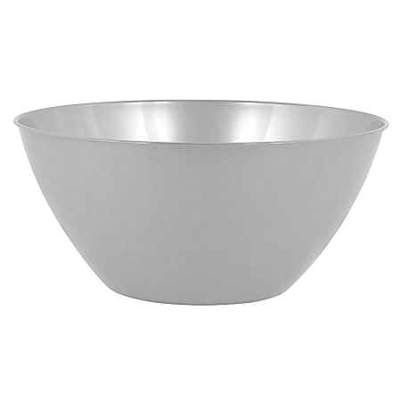 Amscan 5-Quart Plastic Bowls, 11" x 6", Silver,