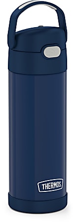 Thermos® Stainless Steel Funtainer Water Bottle With Spout, 16 Oz, Navy Blue