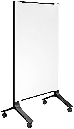 VARI Magnetic Dry-Erase Board, Glass, 40" x 60", White, Slate Frame