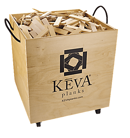 KEVA Maple 1,000-Plank Set With Wooden Bin
