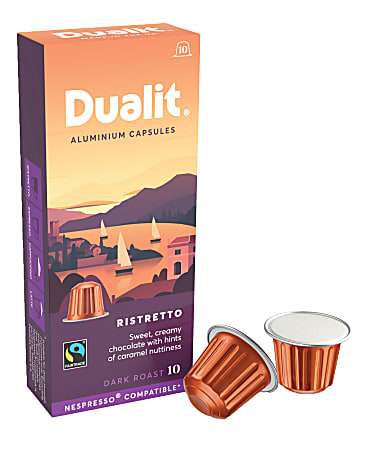 Dualit and Nespresso® Compatible Aluminum Coffee NX Freshpacks, Ristretto Espresso, Carton Of 100