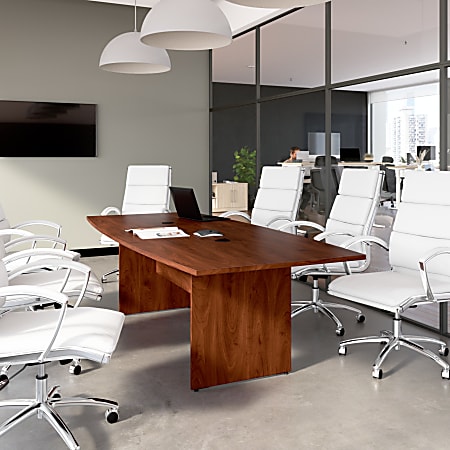 Bush Business Furniture 96-inch Office Conference Table with Wood Base, Hansen Cherry, Standard Delivery