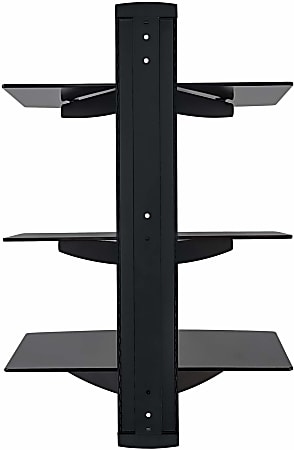 Mount-It! MI-893 Floating Wall-Mounted Triple A/V Shelf, 18"H x 16-1/2"W x 11-7/8"D, Black