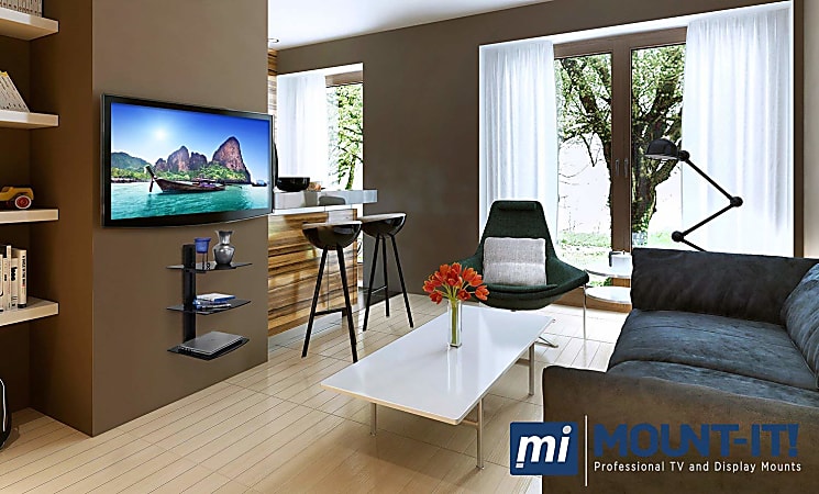 Floating shelf for cable box store