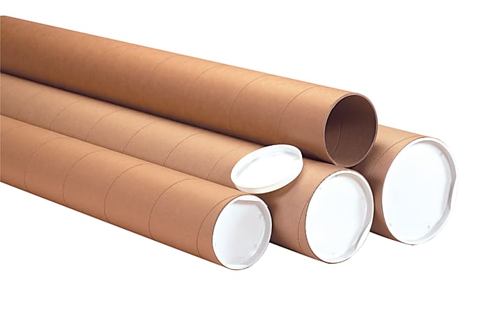 Office Depot® Brand Heavy-Duty Kraft Mailing Tubes, 3" x 24", 80% Recycled, Kraft, Pack Of 24
