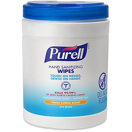 Purell Sanitizing Wipes Canister Of 270 Wipes Office Depot