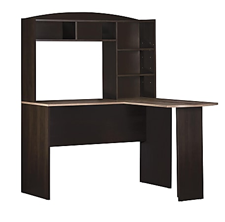 Ameriwood™ Home Sutton L-Desk With Hutch, Espresso/Weathered Oak