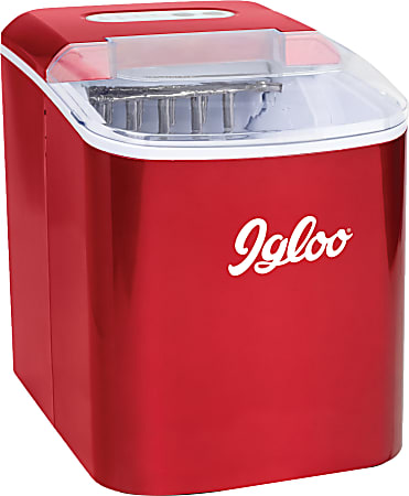 Igloo IGLICEB26RR 26 Lb Ice Maker, Retro Red