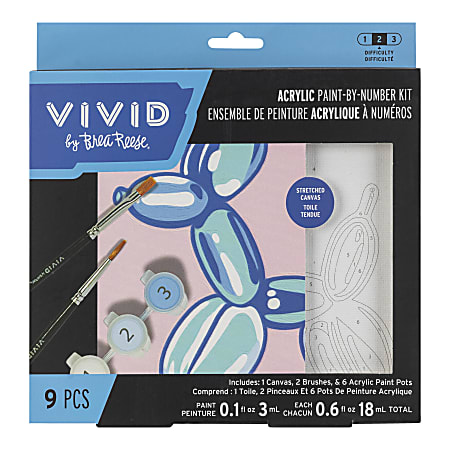 Vivid by Brea Reese&reg; Mini Paint-by-Number Acrylic Kit, Balloon Dog