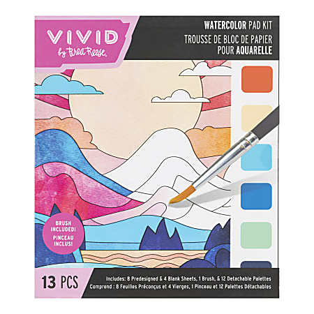 Vivid by Brea Reese&reg; Nature Watercolor Painting Pad Kit, Kit Of 13 Pieces