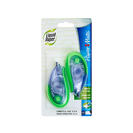 Paper Mate® Liquid Paper® WideLine Correction Tape, White, Pack Of 2