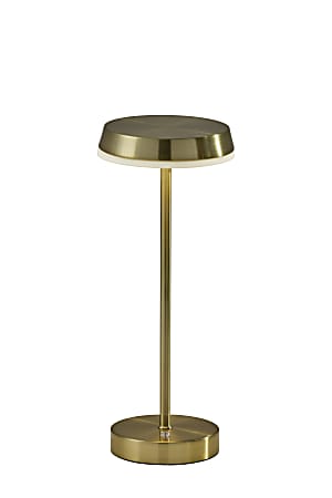 Adesso Tommy LED Cordless Indoor/Outdoor Table Lamp, 15”H, Antique Brass