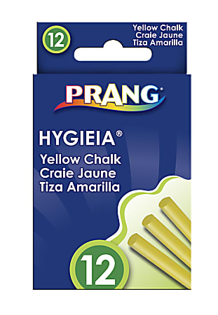 Prang® Hygieia® Dustless Chalk, Yellow, Box Of 12