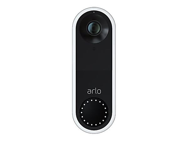Arlo Essential Wired Video Doorbell, White - AVD1001 - Arlo Essential Wired Video Doorbell - HD Video, 180° View, Night Vision, 2 Way Audio, Direct to Wi-Fi No Hub Needed, Easy Installation, White - AVD1001