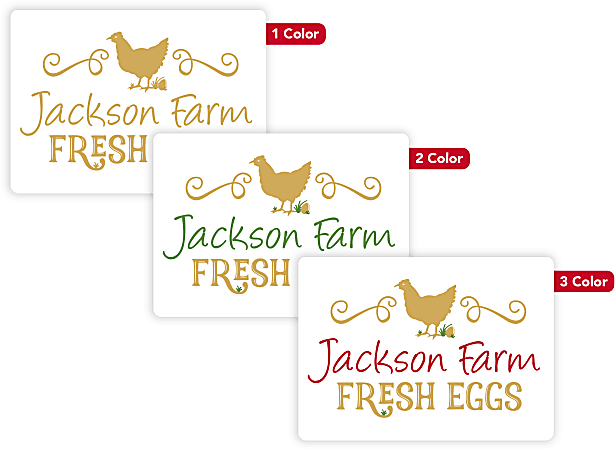 Custom 1, 2 Or 3 Color Printed Labels/Stickers, Rectangle, 2-7/8" x 4", Box Of 250