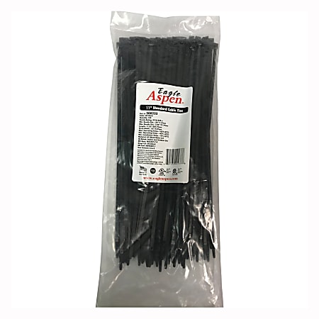 Pro Brand Cable Ties, 11", Black, Pack Of 100