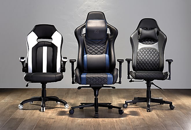RS Gaming DRG High Back Gaming Chair BlackGray Office Depot