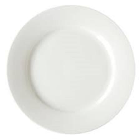 Hoffman Vertex Round China Plates, Argyle, 6-1/2", White, Pack Of 36 Plates
