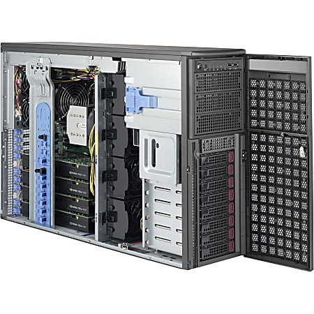 Supermicro SuperWorkstation 7048GR-TR Barebone System - 4U Tower - Intel C612 Express Chipset - Socket LGA 2011-v3 - 2 x Processor Support - Black - 1 TB DDR4 SDRAM DDR4-2133/PC4-17000 Maximum RAM Support - Serial ATA/600 RAID Supported Controller