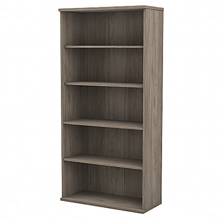 Bush Business Furniture Studio C 73"H 5-Shelf Bookcase, Modern Hickory, Standard Delivery