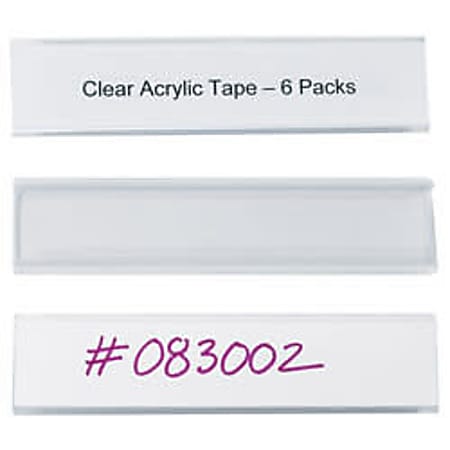 Wire-Rac™ Snap-On Label Holders, 1 5/16" x 6", Clear, Box Of 25
