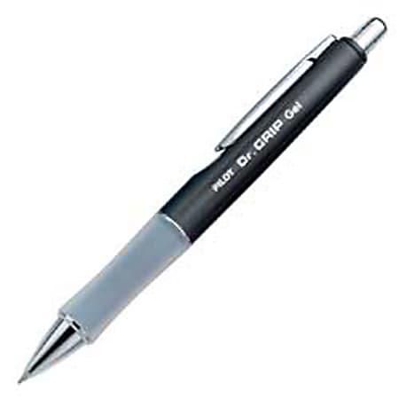 Pilot® Dr. Grip™ LTD Gel Rollerball Pen, Fine Point, 0.7 mm, Charcoal Barrel, Black Ink