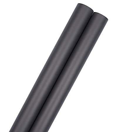 JAM PAPER Black Matte Gift Wrapping Paper Rolls - 2 packs of 25 Sq. Ft.