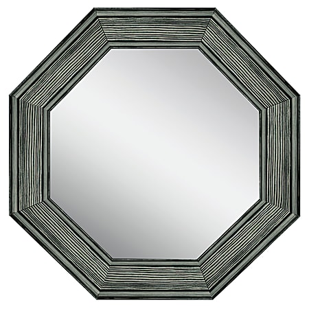 PTM Images Framed Mirror, Octagonal, 35 1/2"H x 35 1/2"W, Stone Gray