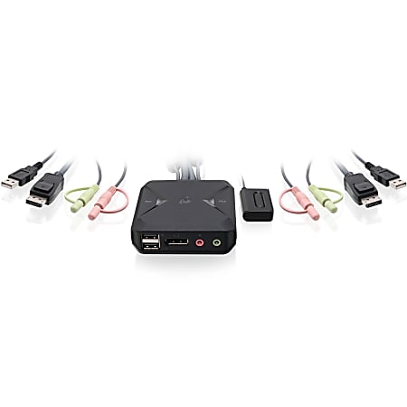 IOGEAR 2-Port 4K USB DisplayPort Cable KVM Switch - KVM / audio switch - 2 x KVM / audio - 1 local user - desktop