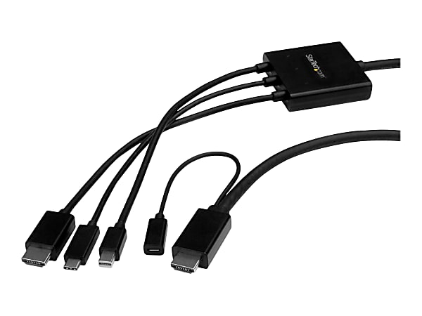 StarTech.com 6ft USB-C, HDMI or Mini DisplayPort to HDMI Adapter Cable - Adapter cable - HDMI, Mini DisplayPort, 24 pin US - CMDPHD2HD