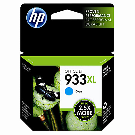 HP 933XL High-Yield Cyan Ink Cartridge, CN054AN