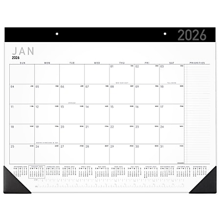 AT-A-GLANCE® Contemporary 2026 Monthly Desk Pad Calendar, Standard, 21 3/4" x 17"